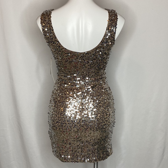 Love Reign Sequin Spandex Mini Dress, Pewter, Small - great for holiday parties! - Picture 2 of 13